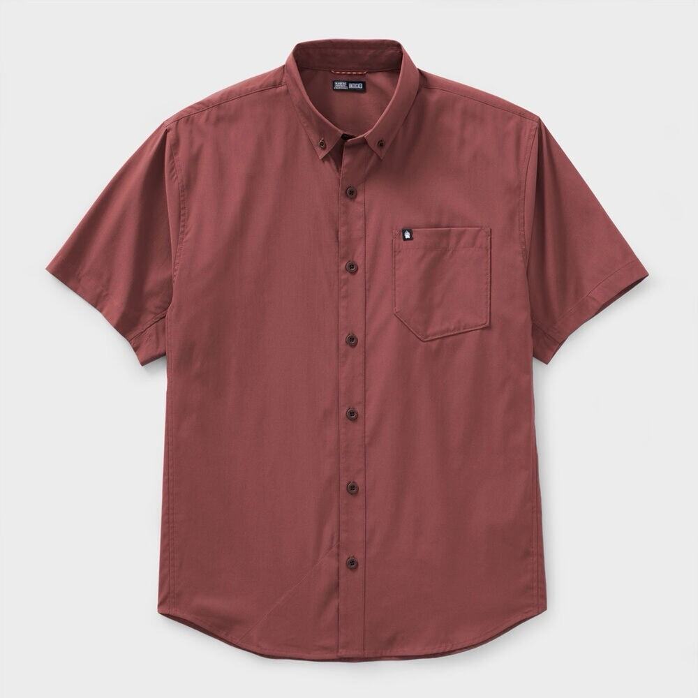 Duluth Trading Alaskan Hardgear Ventech Relaxed Fit Shirt Burgundy Size L